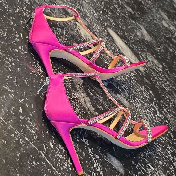 BRAND NEW JESSICA SIMPSON WOMEN'S SIDRA RHINESSTONE STILETTO HEEL SANDAL - Picture 9 of 16